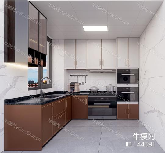 新中式家装厨房模型