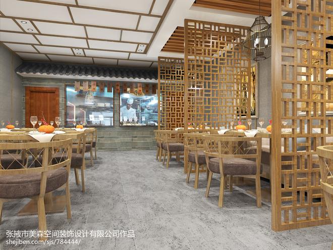 30万元餐饮空间160平米装修案例效果图
