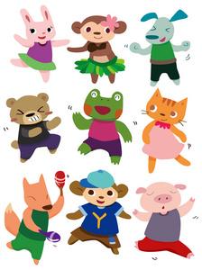 动物猪跳舞卡通图片