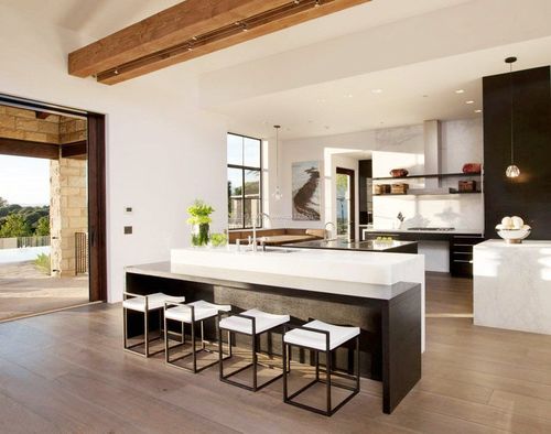 古典现代风格开放式厨房吧台设计装信通网效果图