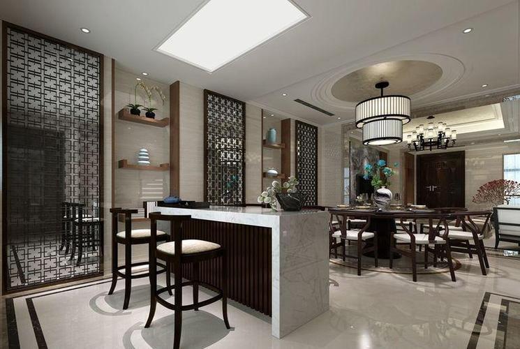 中式风格二居室餐厅吧台装修效果图