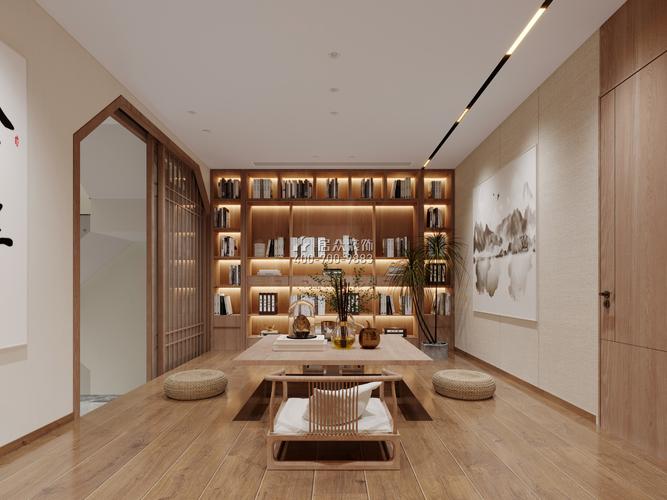 城市山谷硅谷别墅240平方米现代简约风格叠墅户型茶室装修效果图