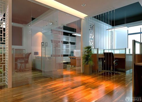 简易办公室装修方案玻璃隔断设计效果图
