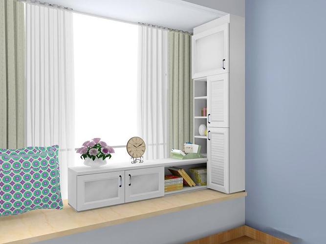 飘窗柜子装修效果图一如今大部分人屋内的卧室都会设有飘窗装饰装修