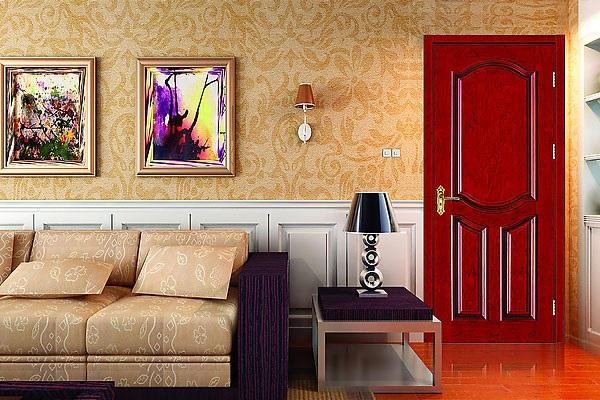 新古典风格红色室内门图片