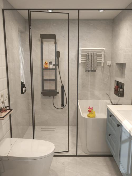 干湿分离浴室柜区7815定制壁挂浴室柜镜柜设计扩大收纳空间马桶