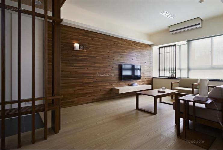 日式风格实木电视墙装修效果图