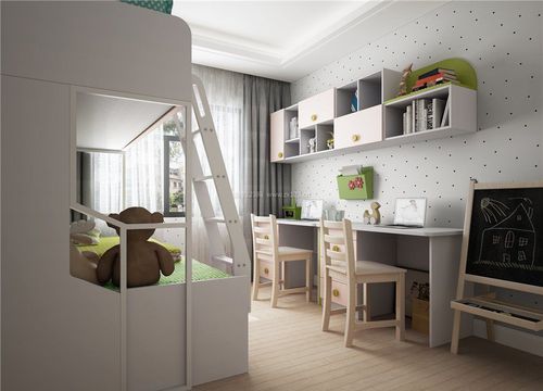 儿童套房家具双人书桌图片装信通网效果图