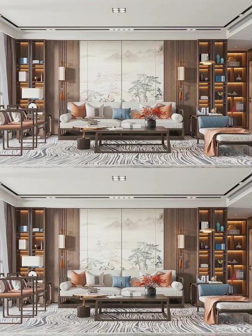 新中式沙发背景墙设计