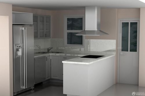 开放式厨房银色橱柜装修效果图片
