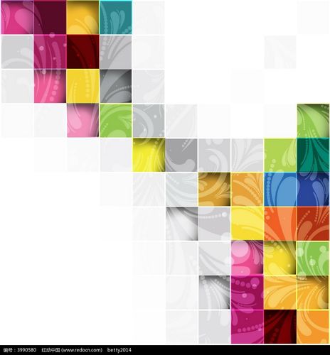 彩色方块拼接商业背景素材