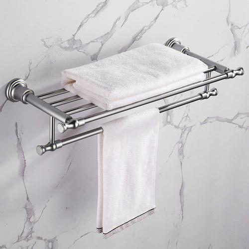 银灰色浴室浴巾架置物架太空铝卫生间挂件