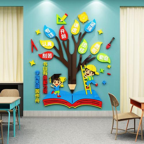 教室布置装饰班级励志文化墙壁面贴教育培训机构辅导学校标语创意