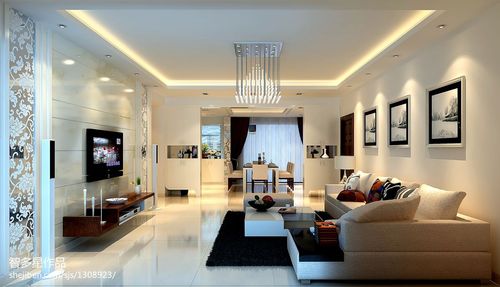 现代风格白色客厅装修效果图