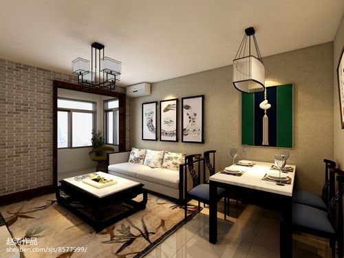精美中式小户型客厅效果图片60m05以下一居中式现代家装装修案例