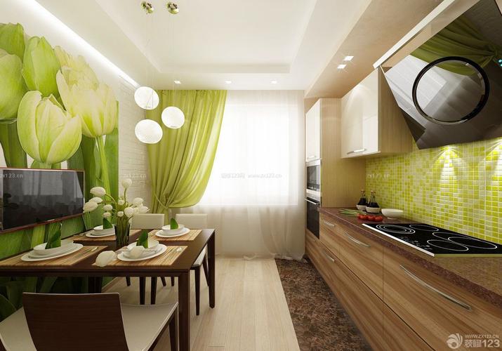 温馨2022小户型厨房餐厅一体装修实景图装信通网效果图