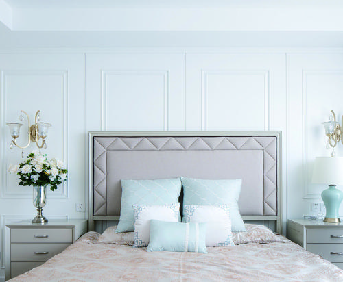 大户型美式之家卧室床头背景墙图片齐家网装修效果图
