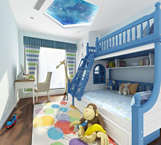 润科华府御峰123平方米地中海风格平层户型儿童房装修效果图