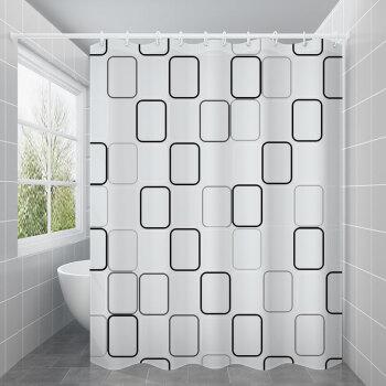 浴室浴帘套装防水布北欧透明卫生间隔断帘干湿分离门帘子厕所挂帘eva