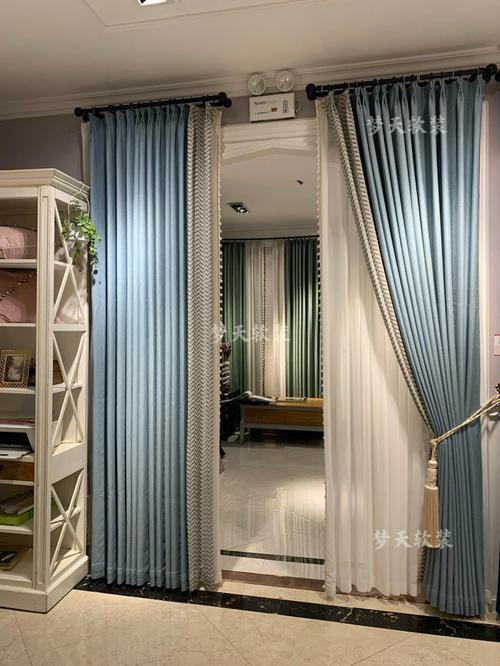 灰蓝色棉麻窗帘北欧美式现代卧室客厅窗帘