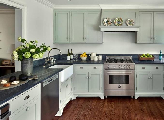 简欧式厨房整体橱柜颜色装潢图片大全装信通网效果图