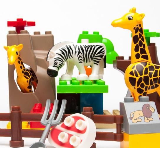 动物欢乐世界乐高式大颗粒塑料拼插积木益智儿童益智大块拼装玩具