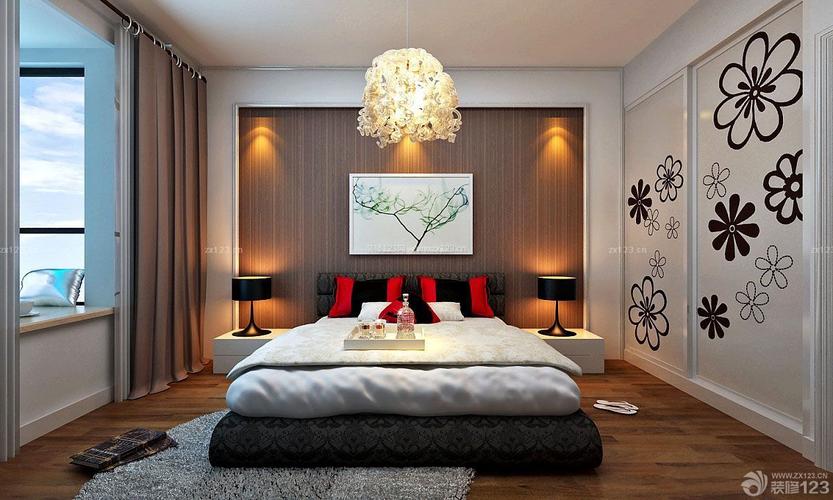 时尚家庭卧室床头背景墙装修效果图大全2013图片