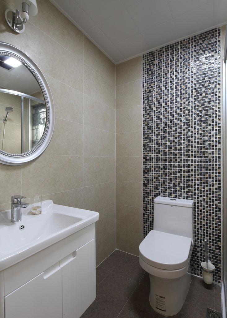 卫生间墙砖效果图温馨暖黄复古美式卫生间墙砖效果图时尚现代卫生间
