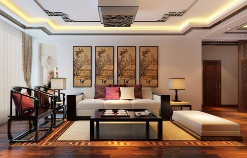中式客厅家具摆放设计效果图