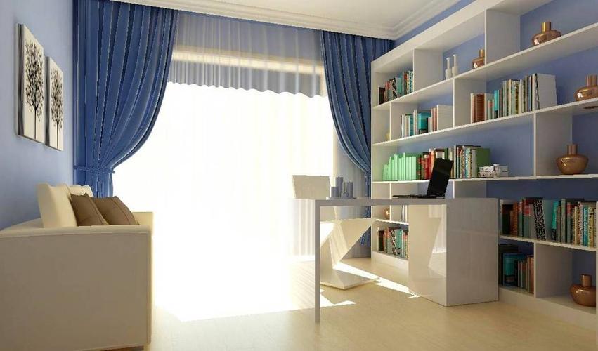现代风格书房窗帘装修效果图