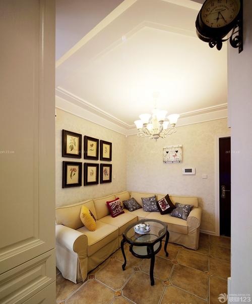 80平小户型客厅转角沙发装修案例设计456装修效果图