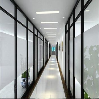 墙钢化玻璃铝合金百叶双层高隔断透明隔音墙办公室装修磨砂隔断玻璃