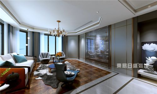 现代轻奢风格复式客厅装修设计效果图