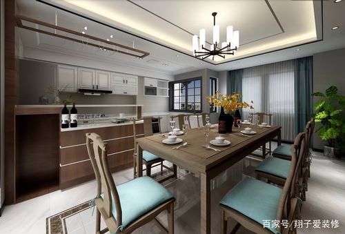 唯美新中式设计效果客厅漂亮极了餐厅中式造型餐桌太美了