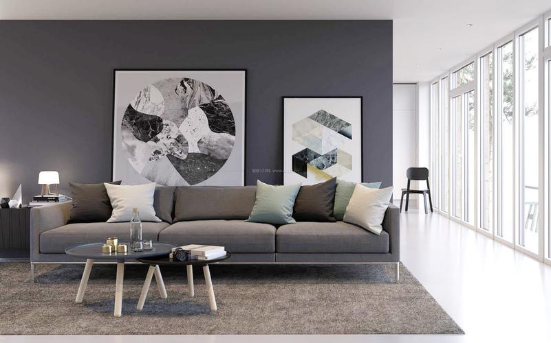 现代简约客厅沙发背景墙装饰装修效果图欣赏