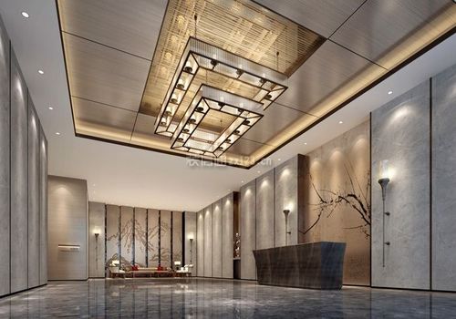 北京酒店新中式风格10000平米装修效果图案例
