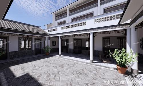 湖南永州双位车库两层现代四合院已建成润润四合院设计刘鹰