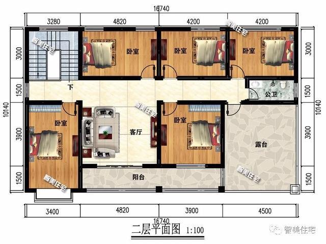 外观看着比较简约室内卧室数量适中就是施工易又很实用的居家户型