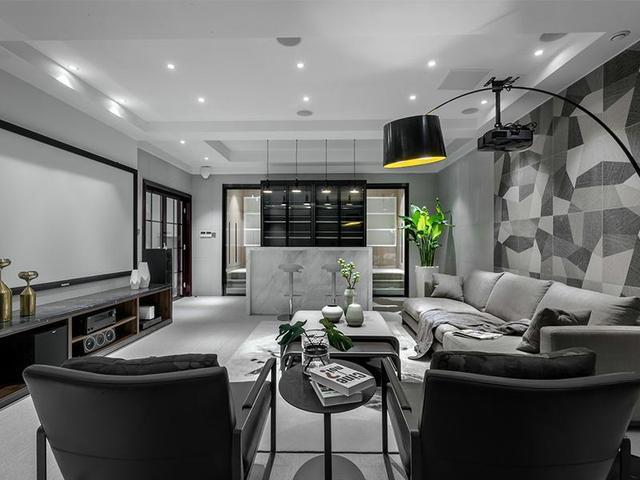 客厅的沙发颜色以灰色为主搭配让整个空间添加了非常完美的搭配并