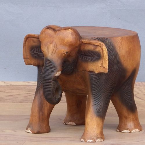 东南亚泰国木雕大象换鞋凳