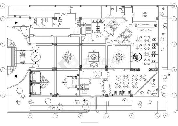 北京市昌平区某三星级大酒店的大堂全套平面装修设计cad图纸