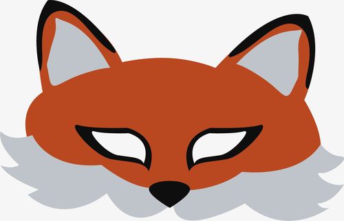矢量图动物卡通狐狸面具