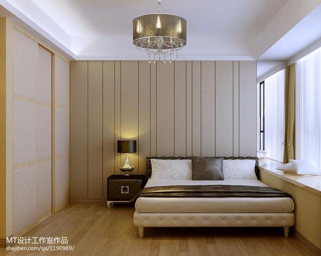 雅现代卧室床头背景墙装修设计效果图