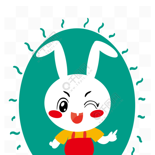 原创手绘兔子宝贝卡通动物吉祥物兔年生肖