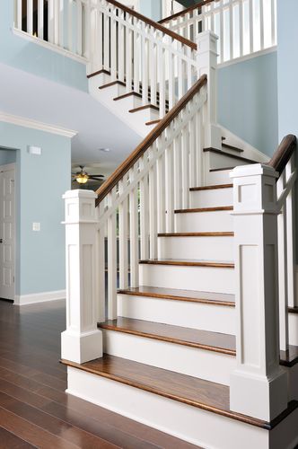 深咖色白色两色搭配楼梯装修效果图
