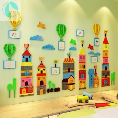 幼儿园楼梯墙面装饰主题贴照片环创境布置材料托管早教室班级文化