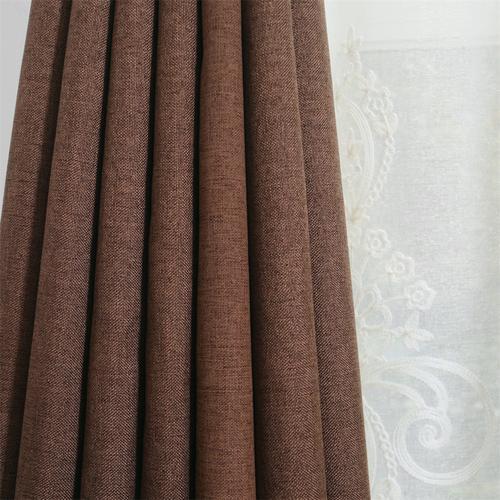 定制现代棉麻遮光加厚咖啡色窗帘成品卧室客厅定制窗帘
