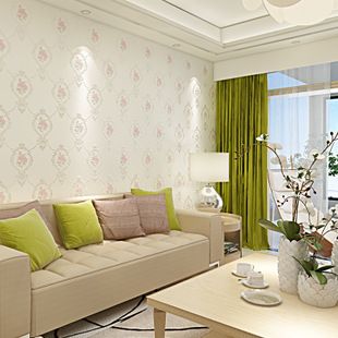欧式田园无纺发泡墙纸美式亮丽花型壁纸环保家装客厅卧室沙发背景