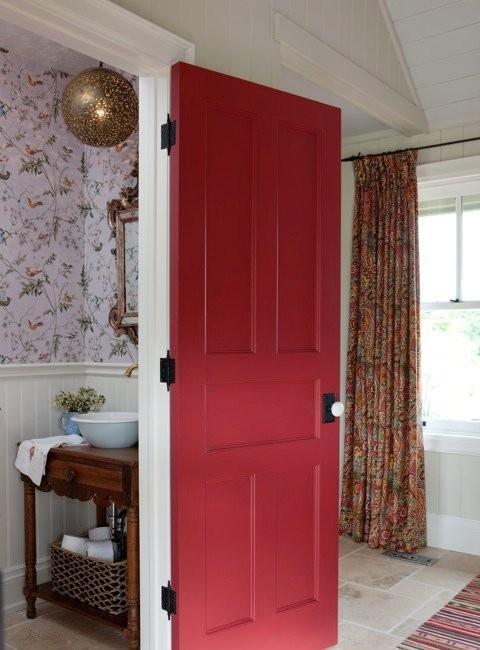 红色室内红色实木烤漆门效果图爱福窝装修效果图