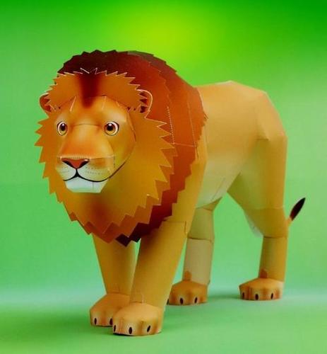 动物折纸立体狮子